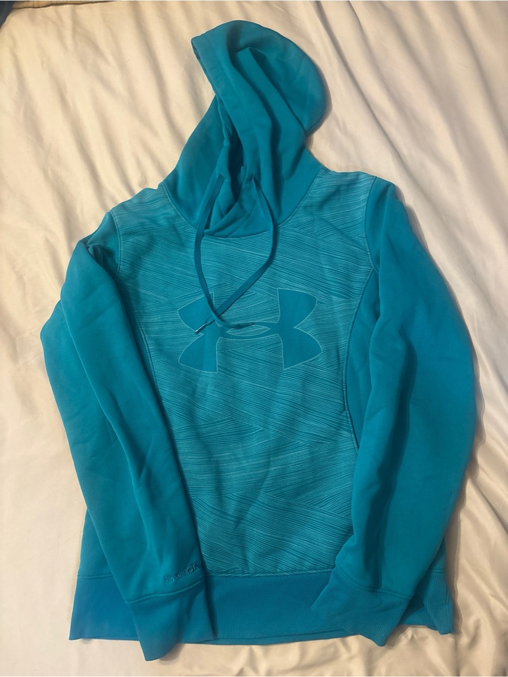 Under Armour Storm Teal Blue Fleece Pullover Hoodie